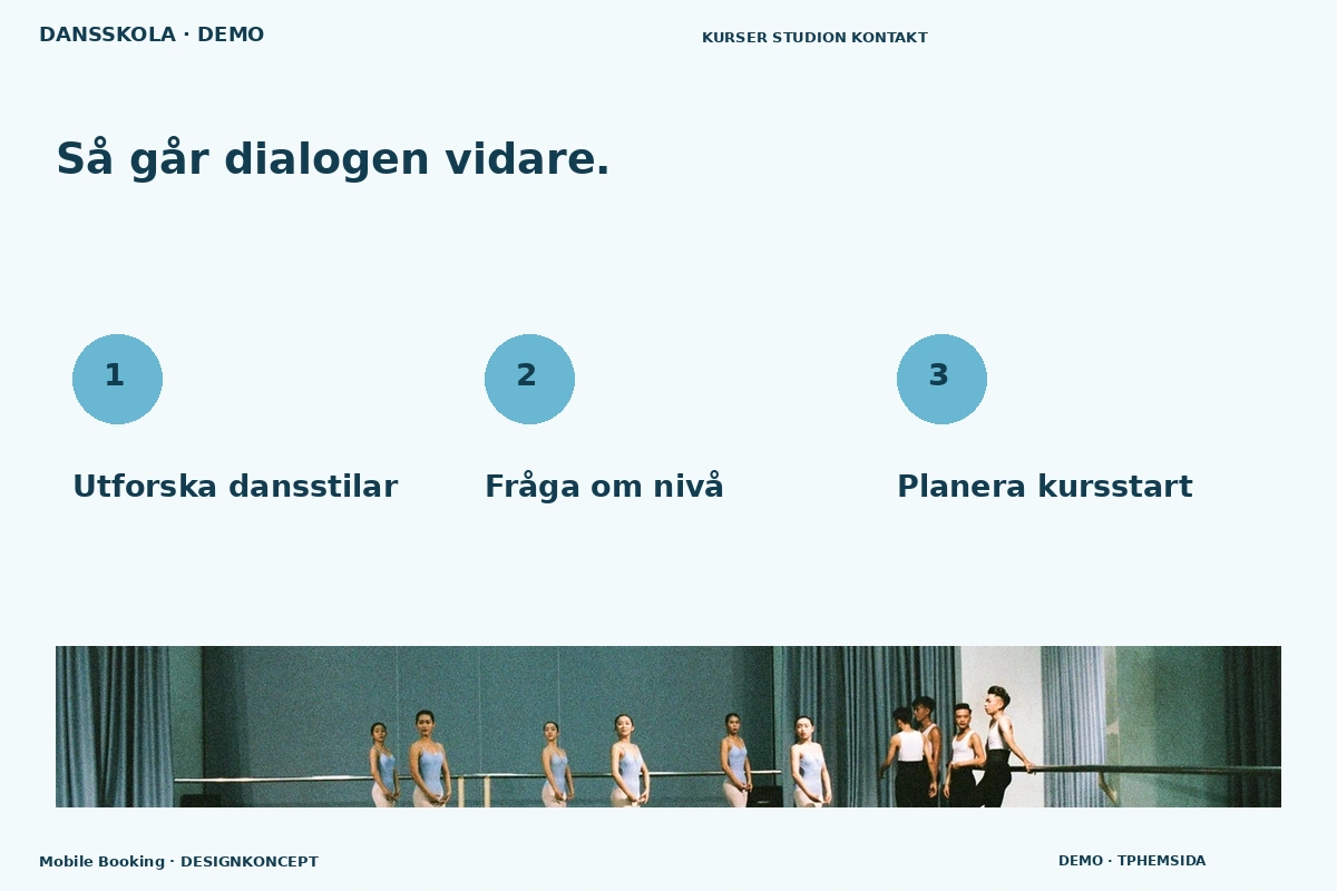 Mobile Booking – Så fungerar dialogen för dansskola
