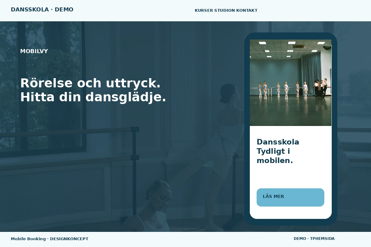 Mobile Booking – Mobilvy för dansskola
