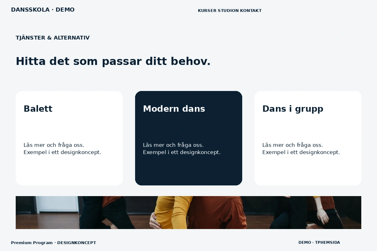 Premium Program – Tjänster & alternativ för dansskola