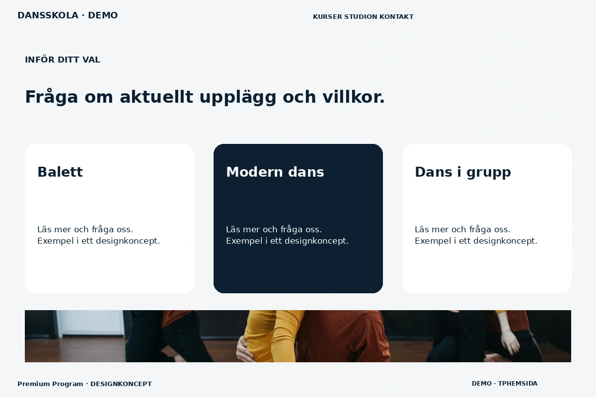 Premium Program – Alternativ & villkor för dansskola
