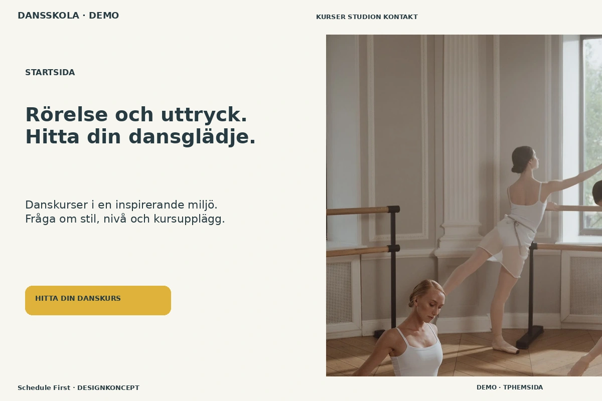 Schedule First – Startsida för dansskola