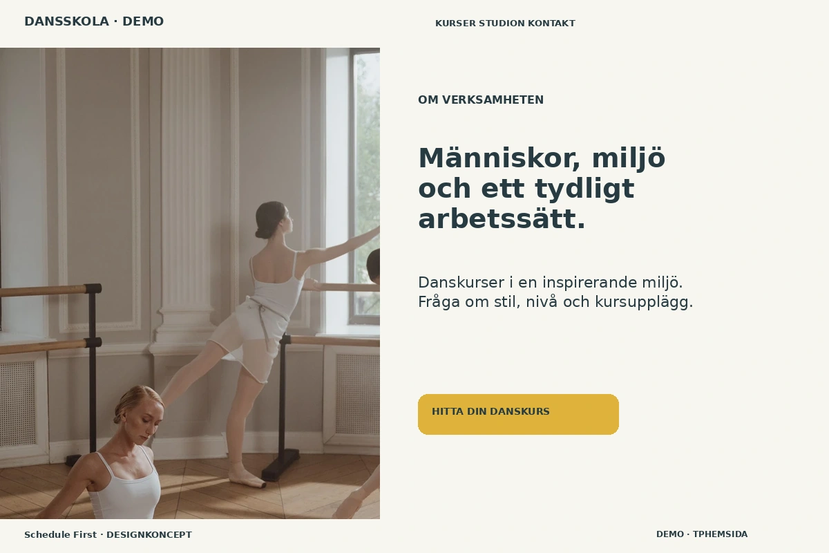 Schedule First – Om verksamheten för dansskola