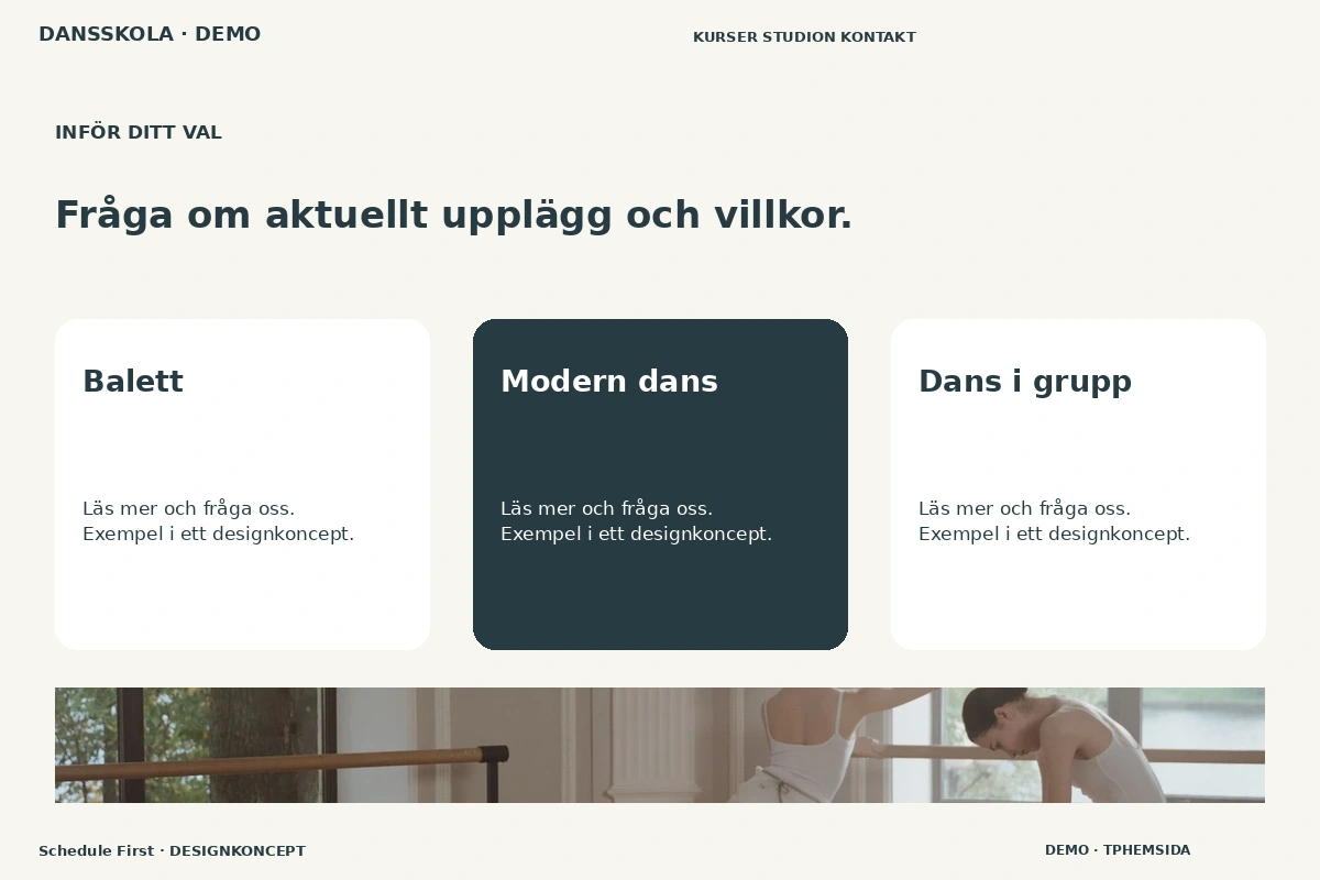 Schedule First – Alternativ & villkor för dansskola
