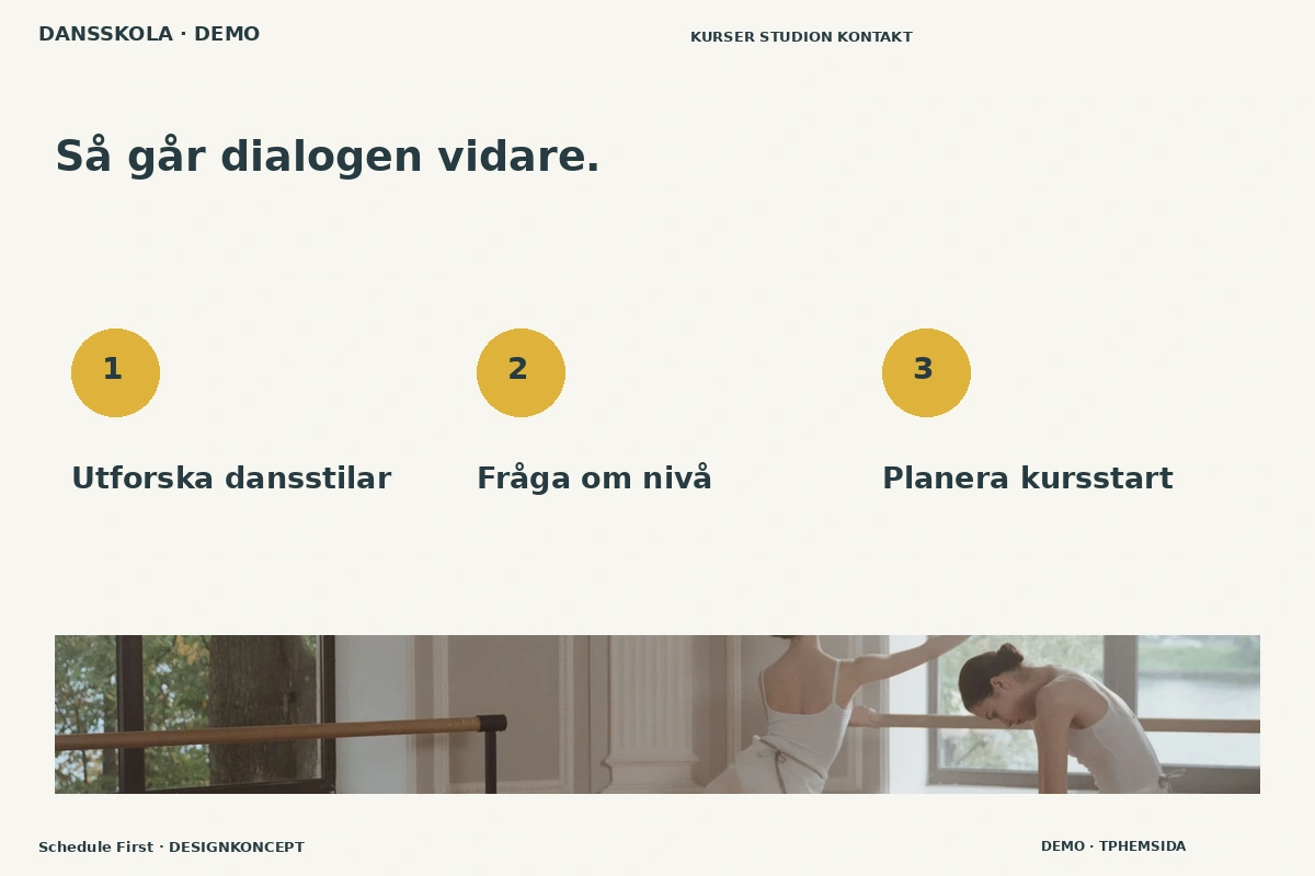 Schedule First – Så fungerar dialogen för dansskola