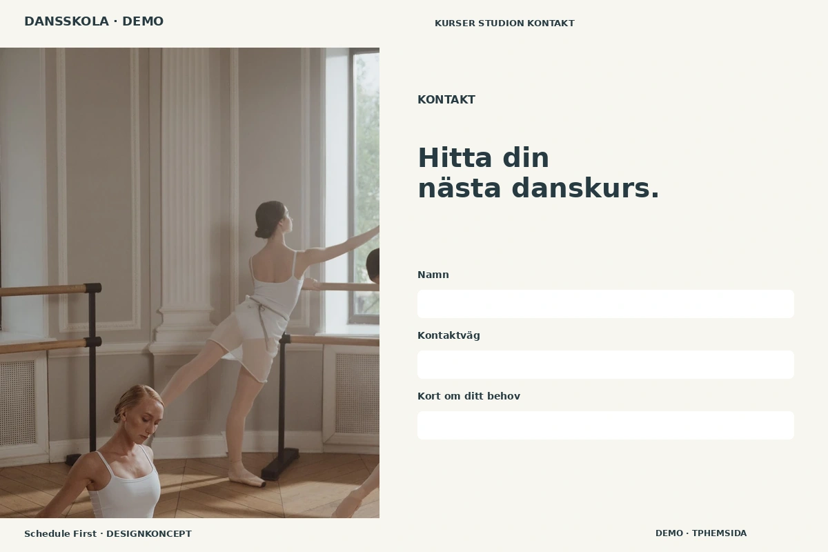 Schedule First – Kontakt för dansskola