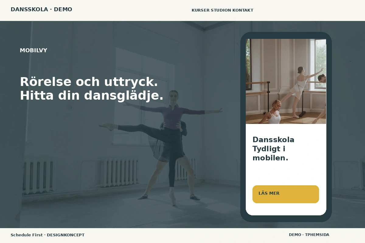 Schedule First – Mobilvy för dansskola