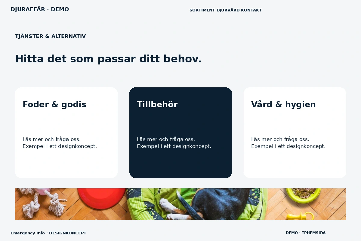 Emergency Info – Tjänster & alternativ för djuraffär