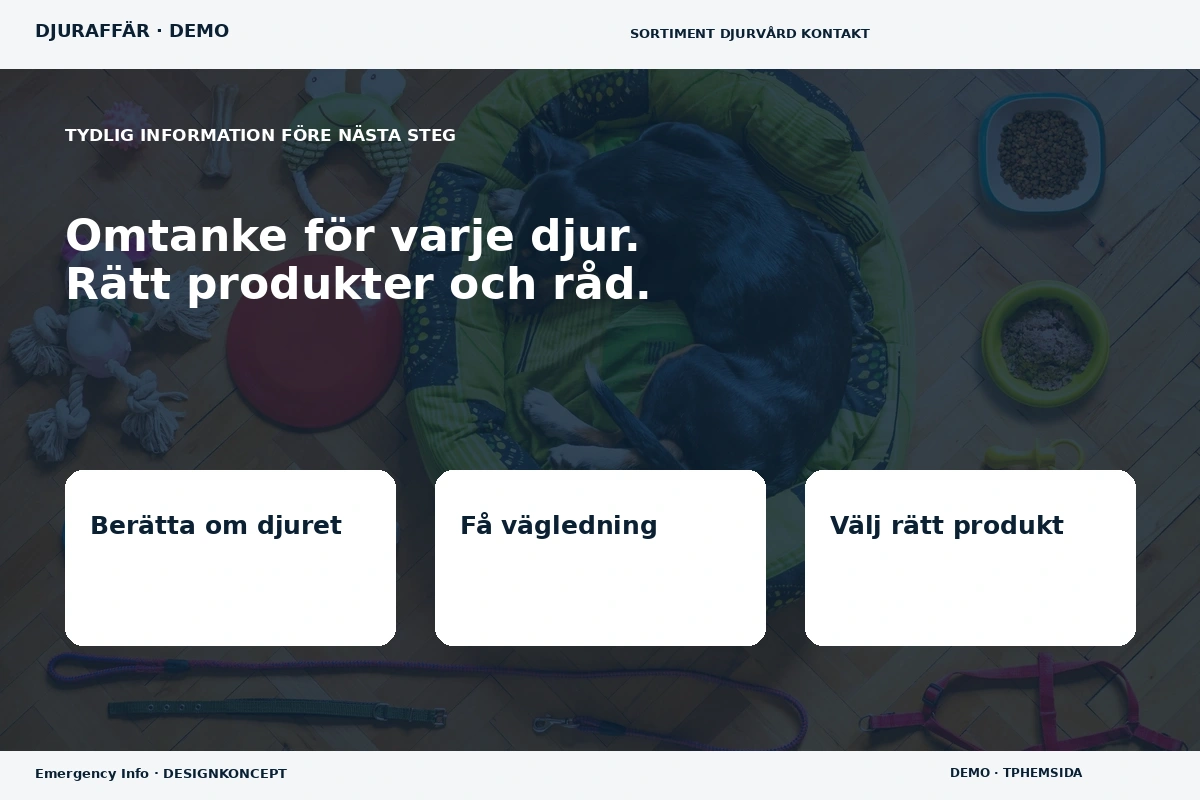 Emergency Info – Inför ditt val för djuraffär