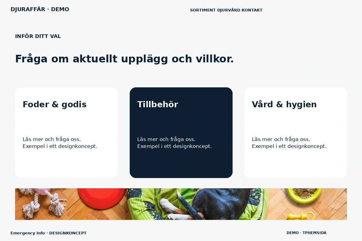 Emergency Info – Alternativ & villkor för djuraffär