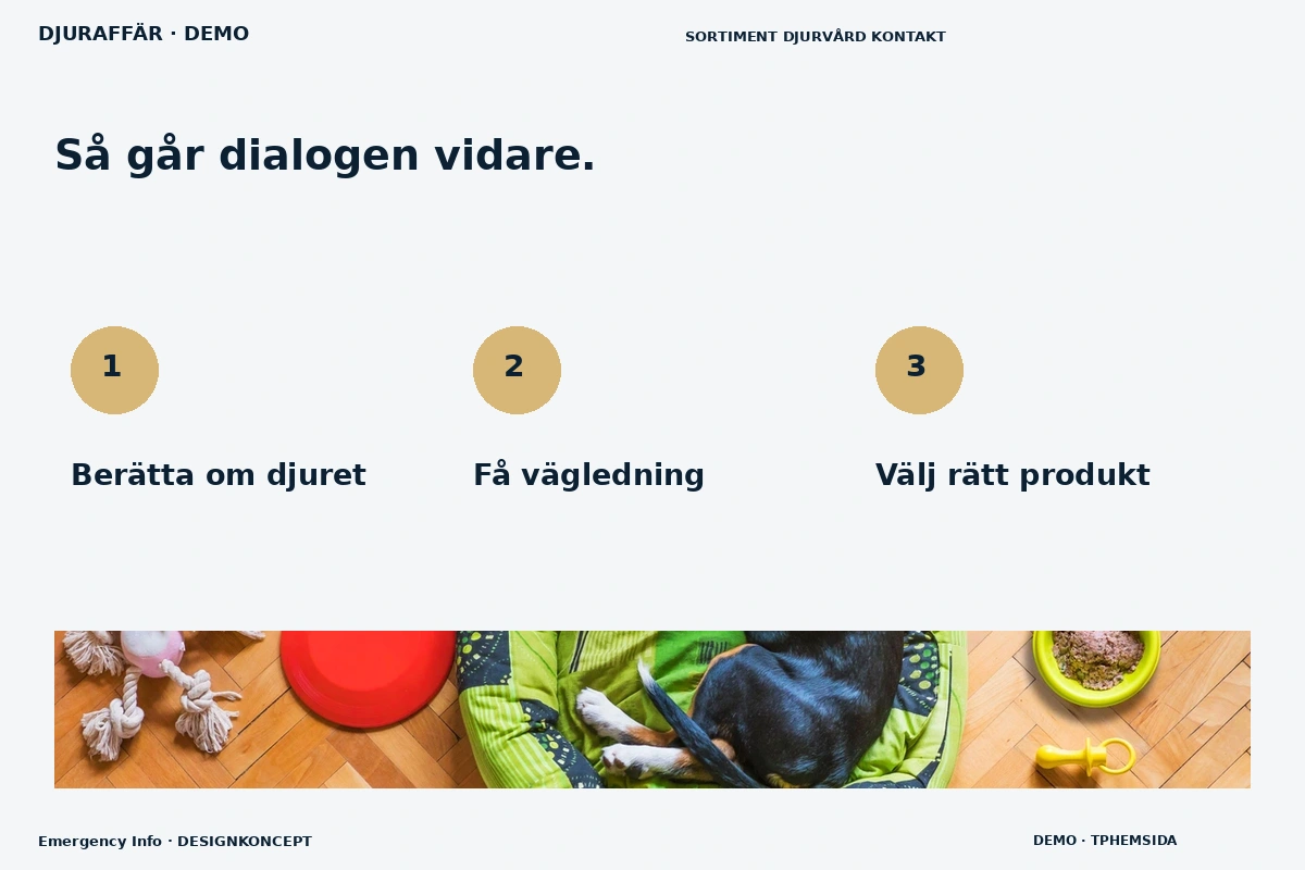 Emergency Info – Så fungerar dialogen för djuraffär
