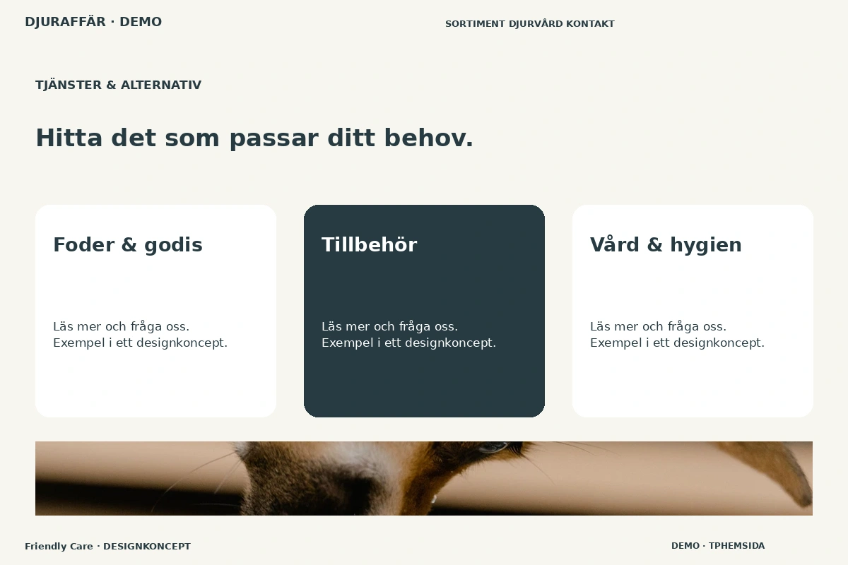 Friendly Care – Tjänster & alternativ för djuraffär