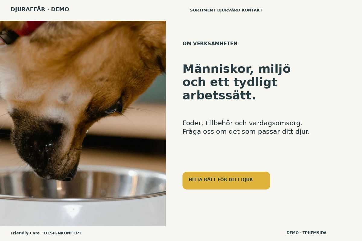Friendly Care – Om verksamheten för djuraffär