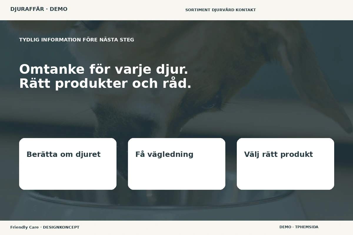 Friendly Care – Inför ditt val för djuraffär