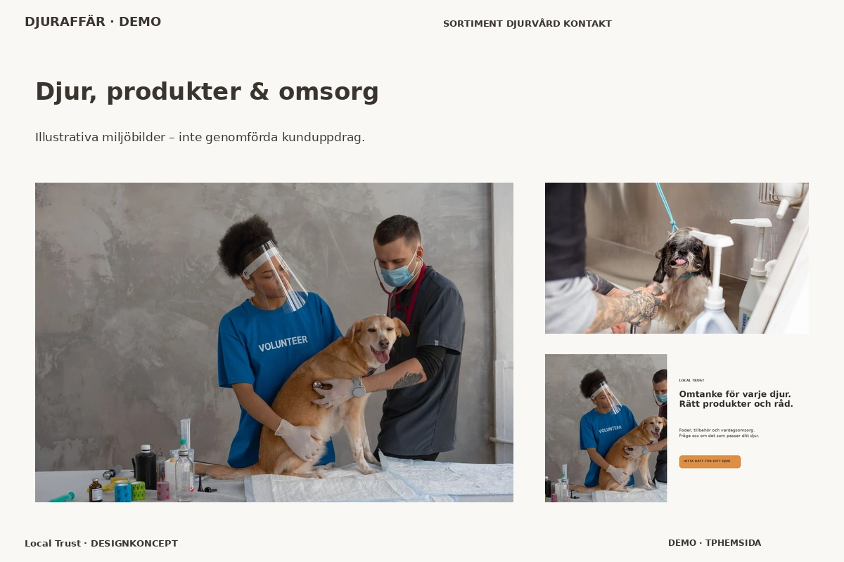 Local Trust – Djur, produkter & omsorg för djuraffär