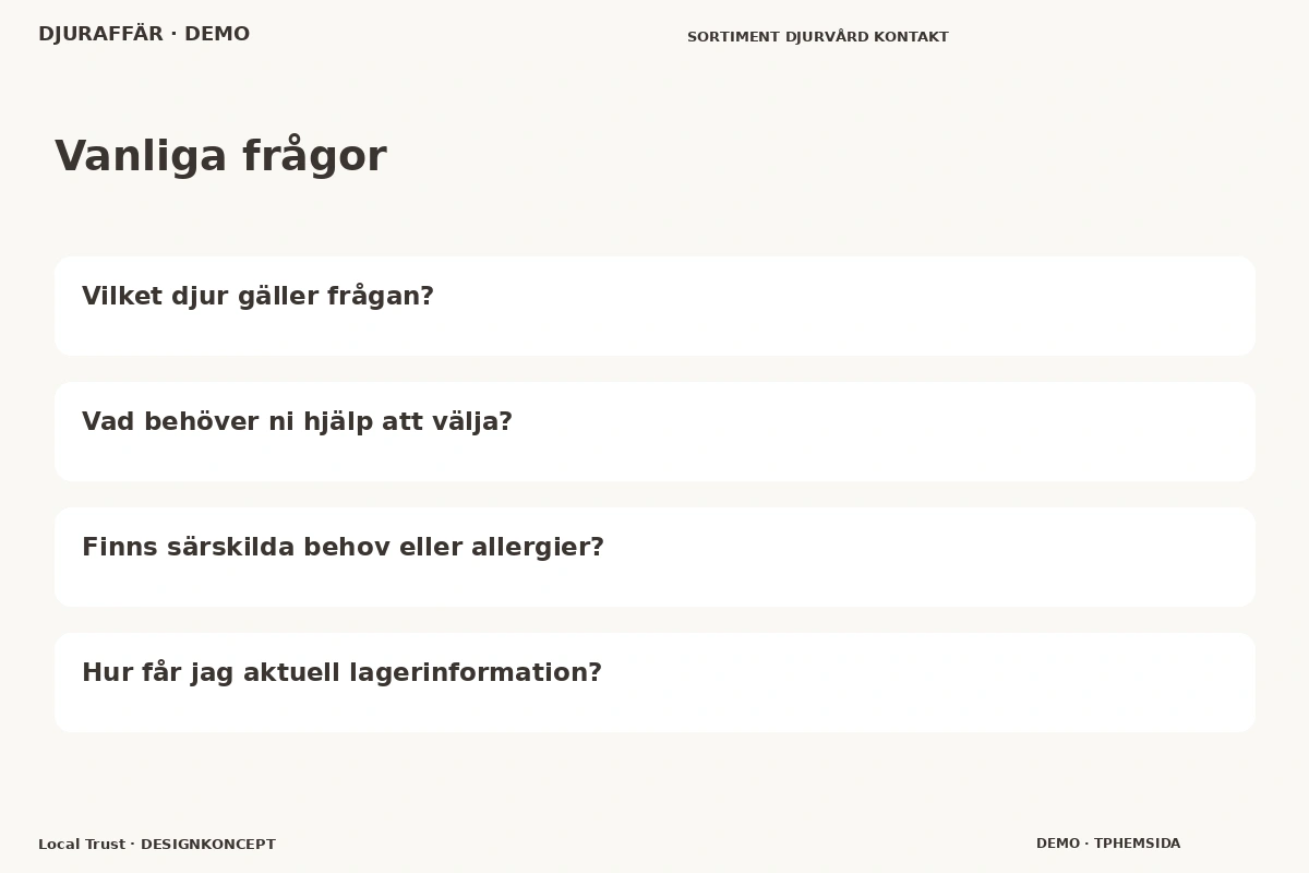 Local Trust – Vanliga frågor för djuraffär