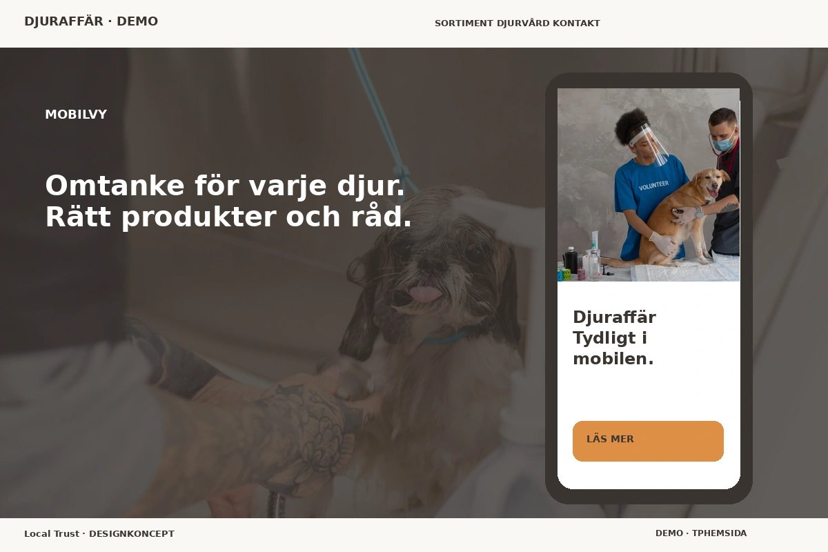 Local Trust – Mobilvy för djuraffär