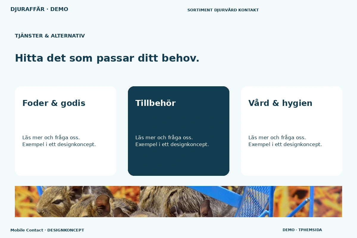 Mobile Contact – Tjänster & alternativ för djuraffär