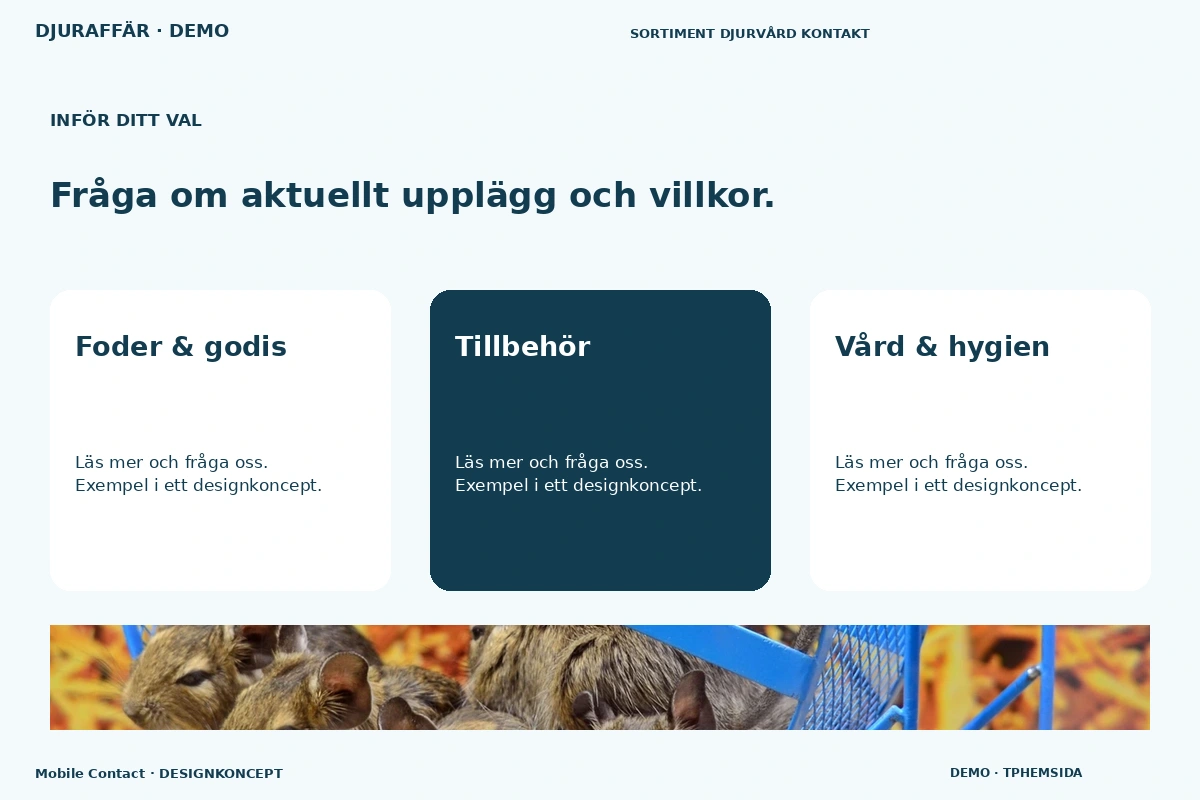Mobile Contact – Alternativ & villkor för djuraffär