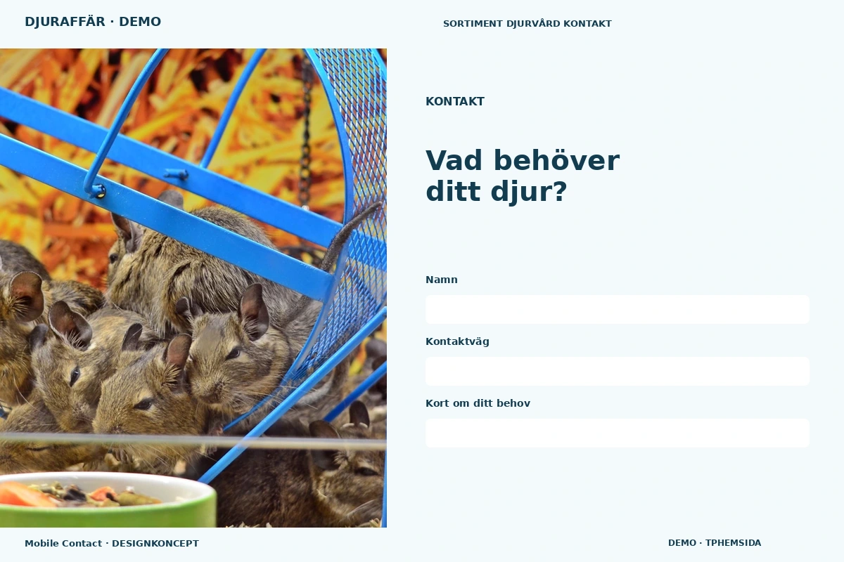 Mobile Contact – Kontakt för djuraffär