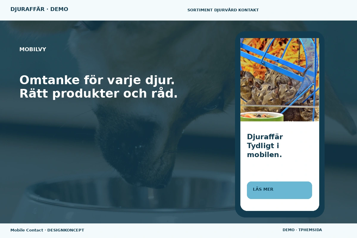 Mobile Contact – Mobilvy för djuraffär