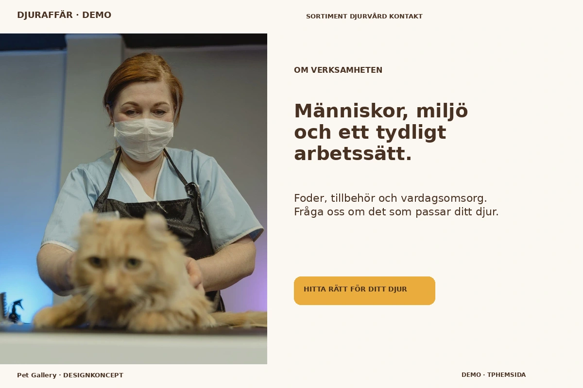 Pet Gallery – Om verksamheten för djuraffär