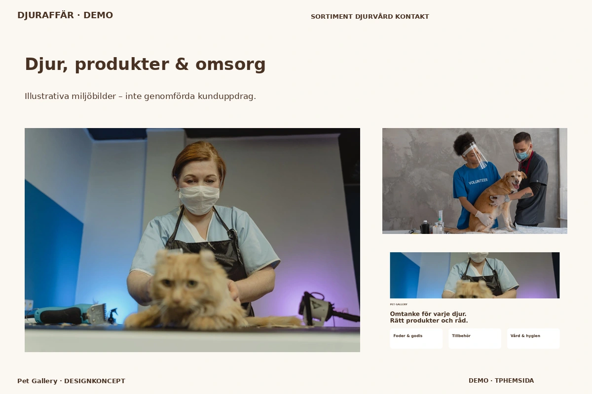 Pet Gallery – Djur, produkter & omsorg för djuraffär