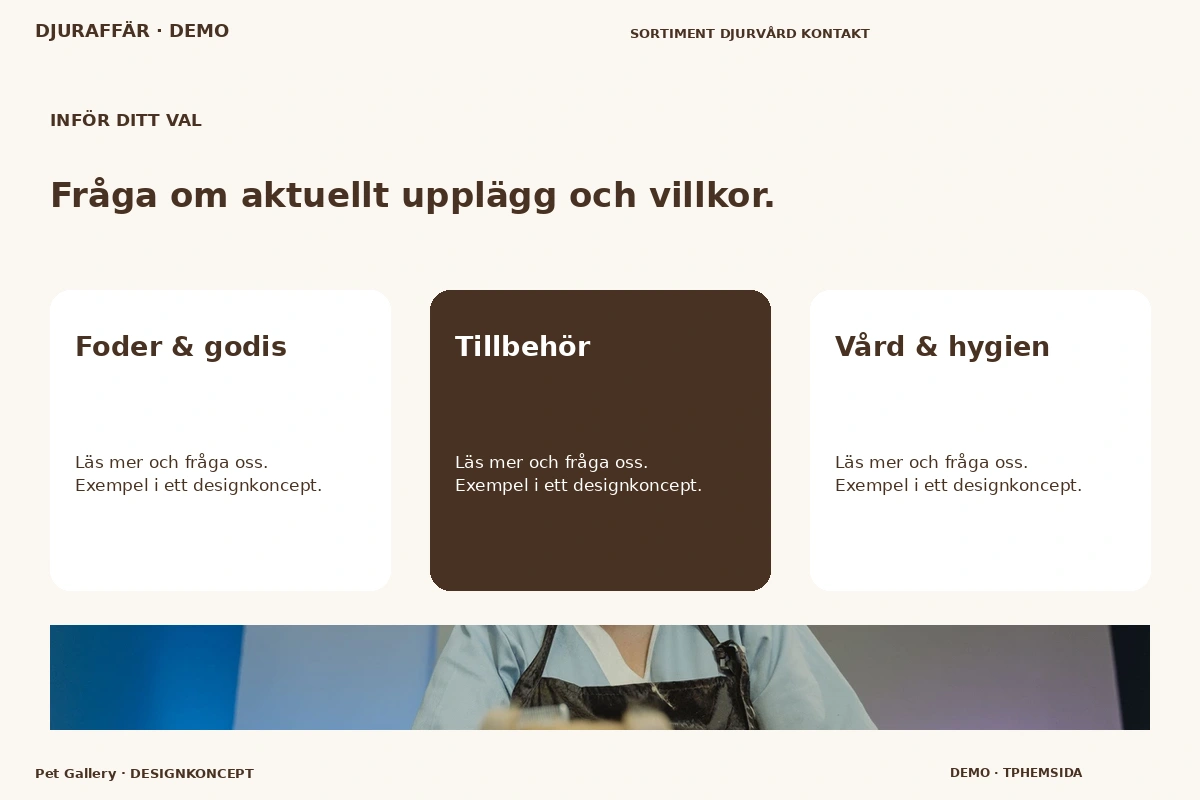 Pet Gallery – Alternativ & villkor för djuraffär
