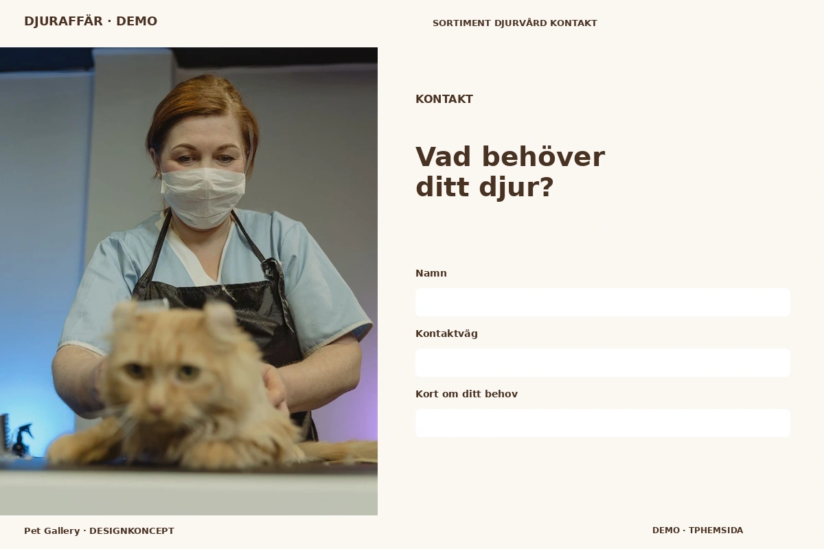 Pet Gallery – Kontakt för djuraffär