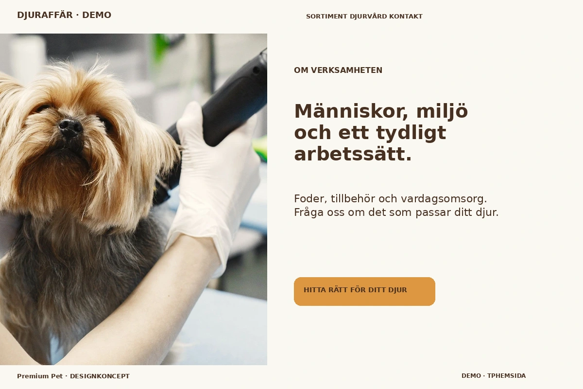 Premium Pet – Om verksamheten för djuraffär