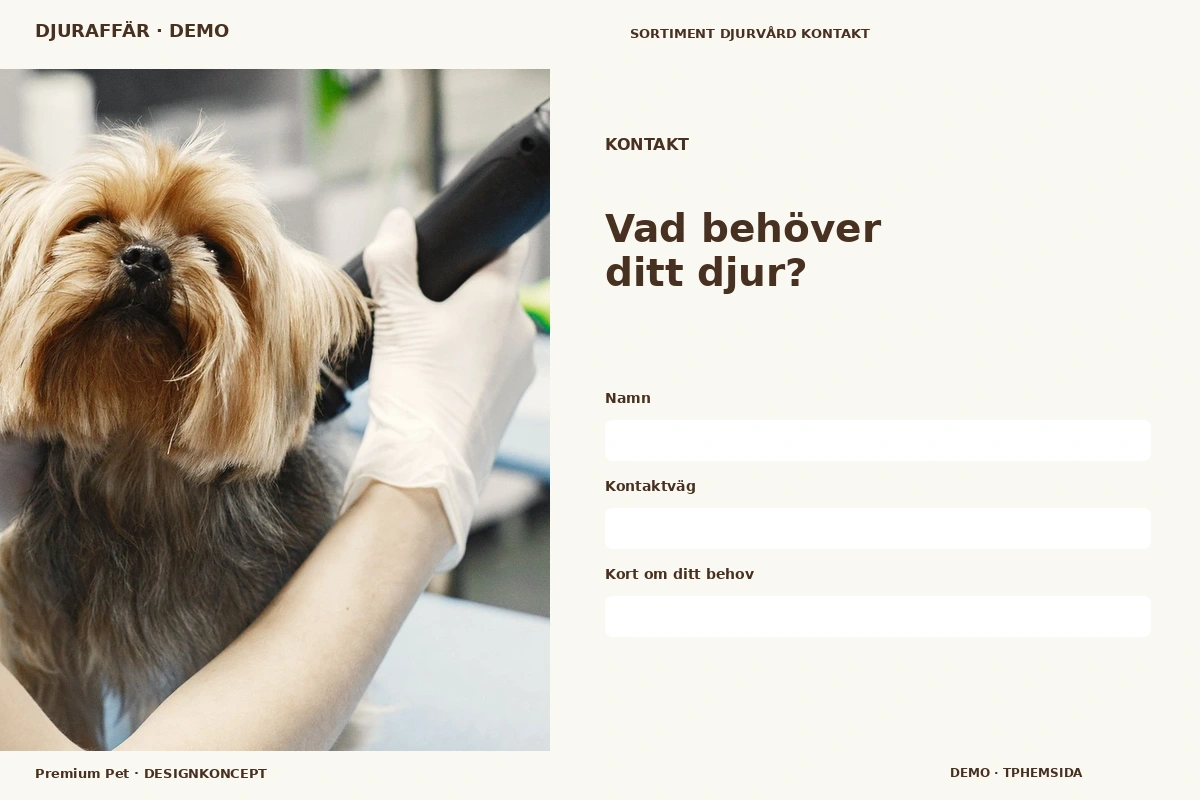 Premium Pet – Kontakt för djuraffär
