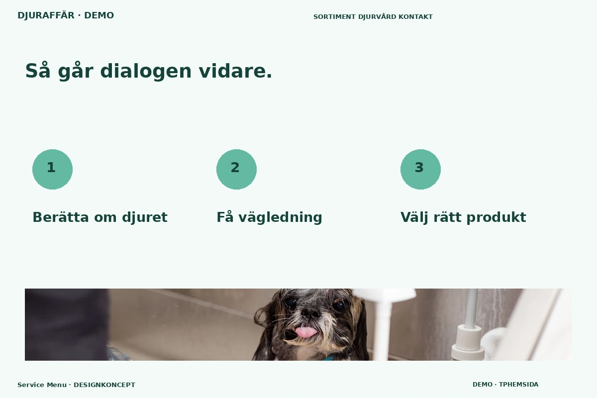 Service Menu – Så fungerar dialogen för djuraffär
