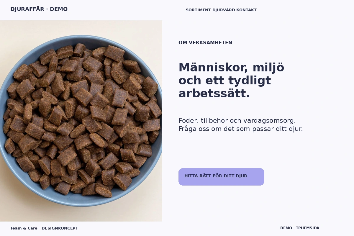 Team & Care – Om verksamheten för djuraffär