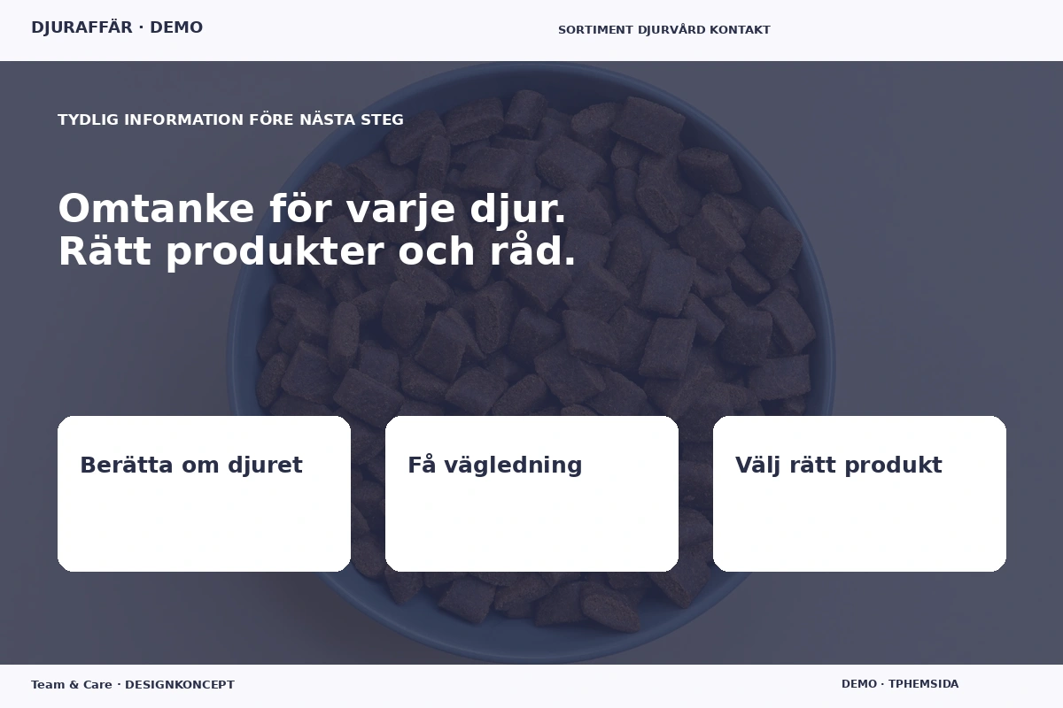 Team & Care – Inför ditt val för djuraffär