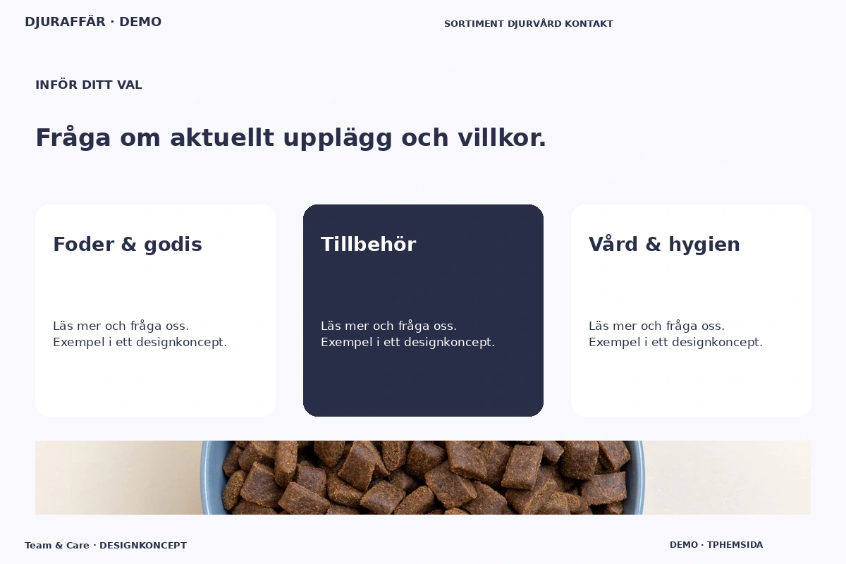 Team & Care – Alternativ & villkor för djuraffär
