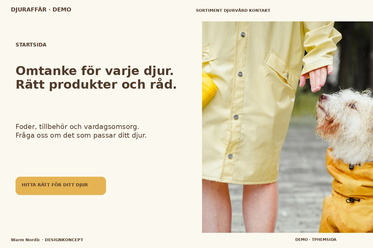 Warm Nordic – Startsida för djuraffär