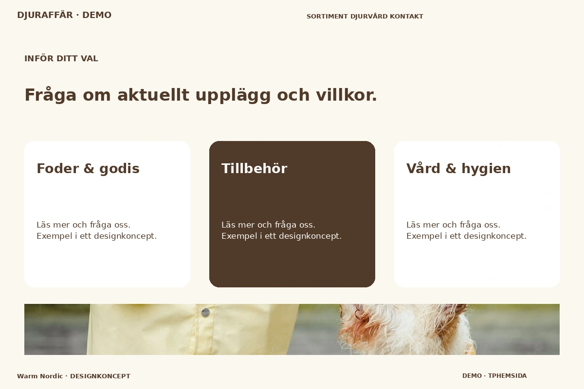 Warm Nordic – Alternativ & villkor för djuraffär