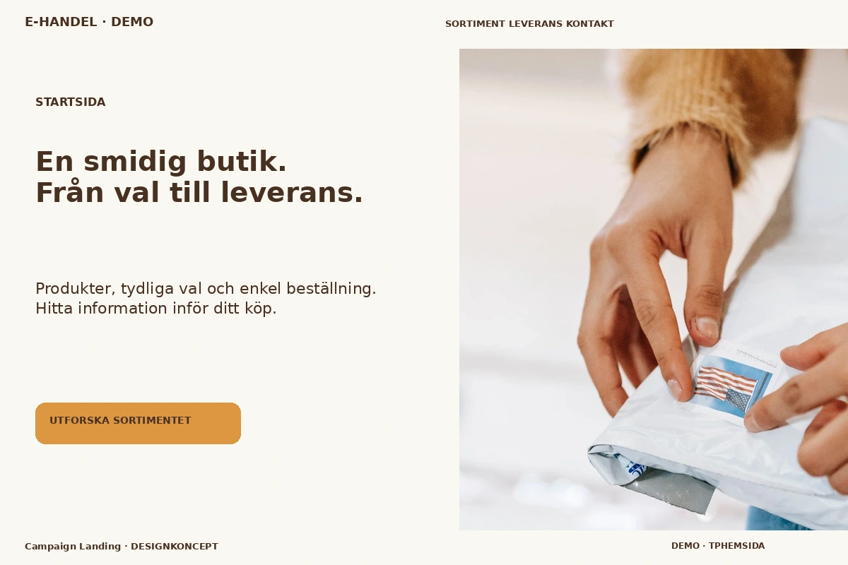 Campaign Landing – Startsida för e-handel