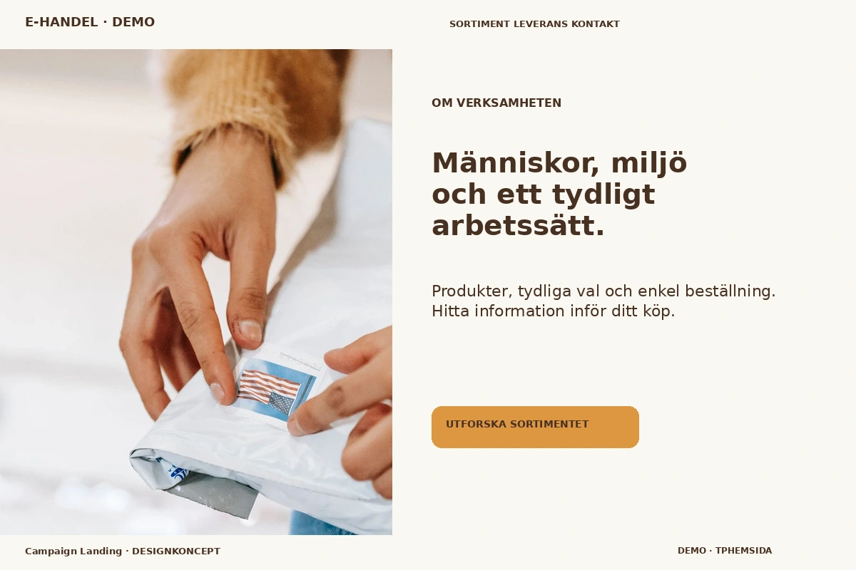 Campaign Landing – Om verksamheten för e-handel
