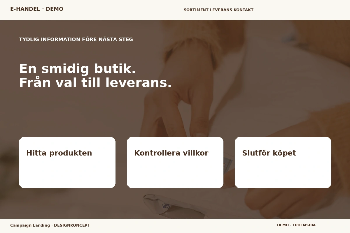 Campaign Landing – Inför ditt val för e-handel