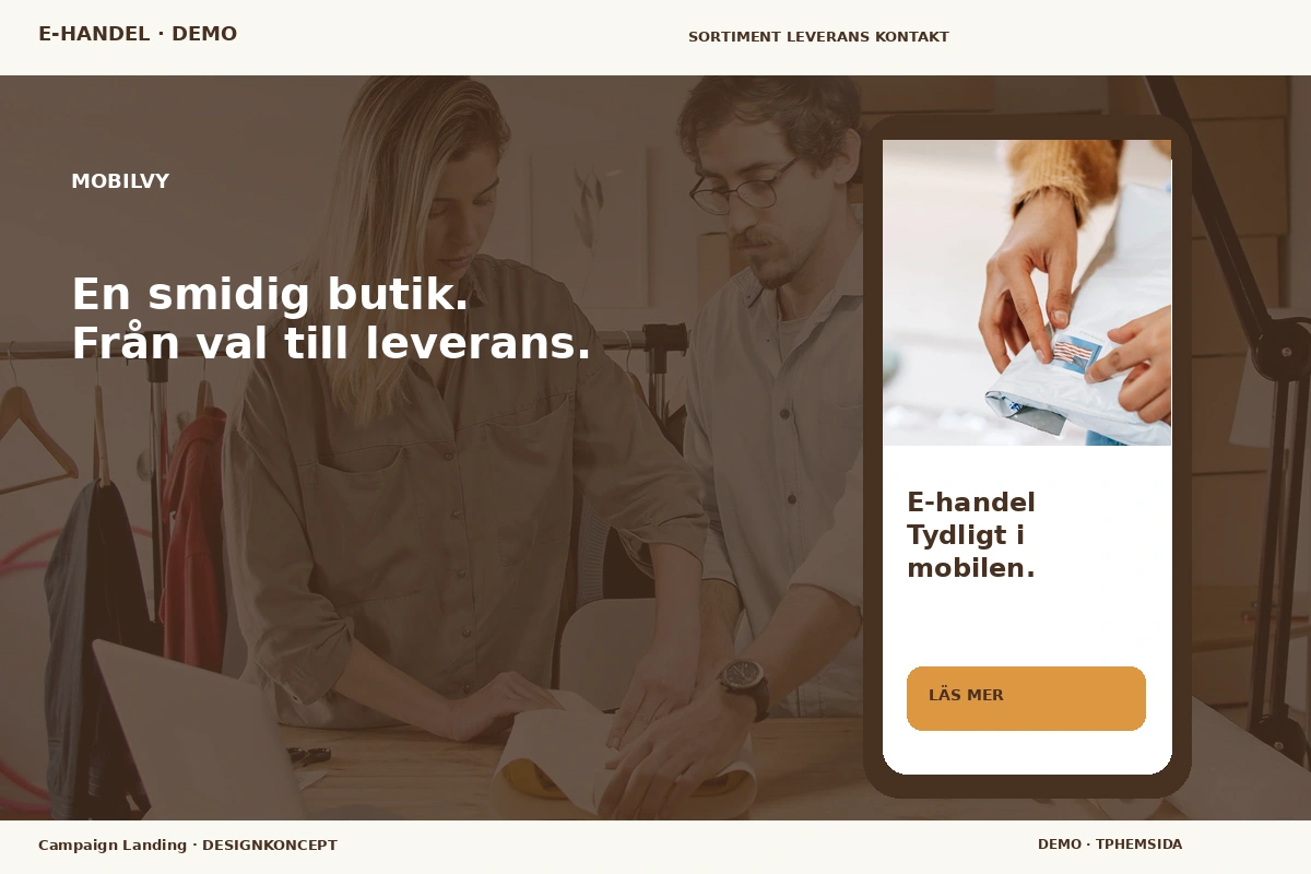Campaign Landing – Mobilvy för e-handel