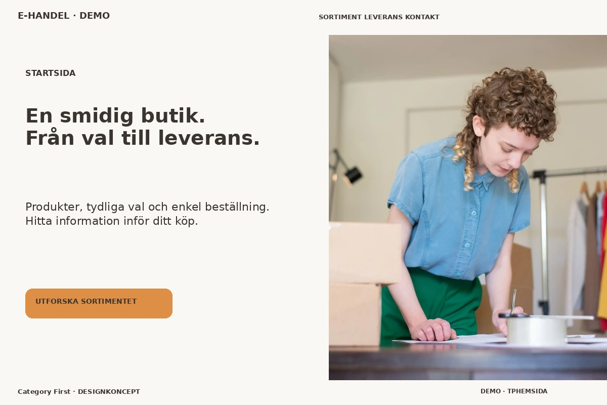 Category First – Startsida för e-handel