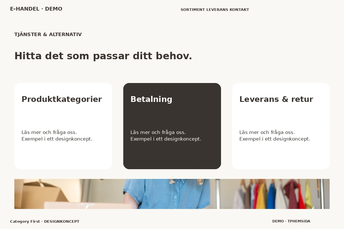 Category First – Tjänster & alternativ för e-handel