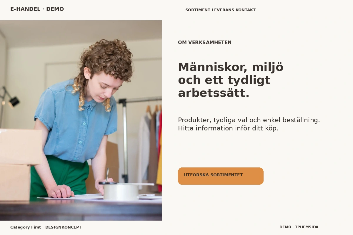 Category First – Om verksamheten för e-handel