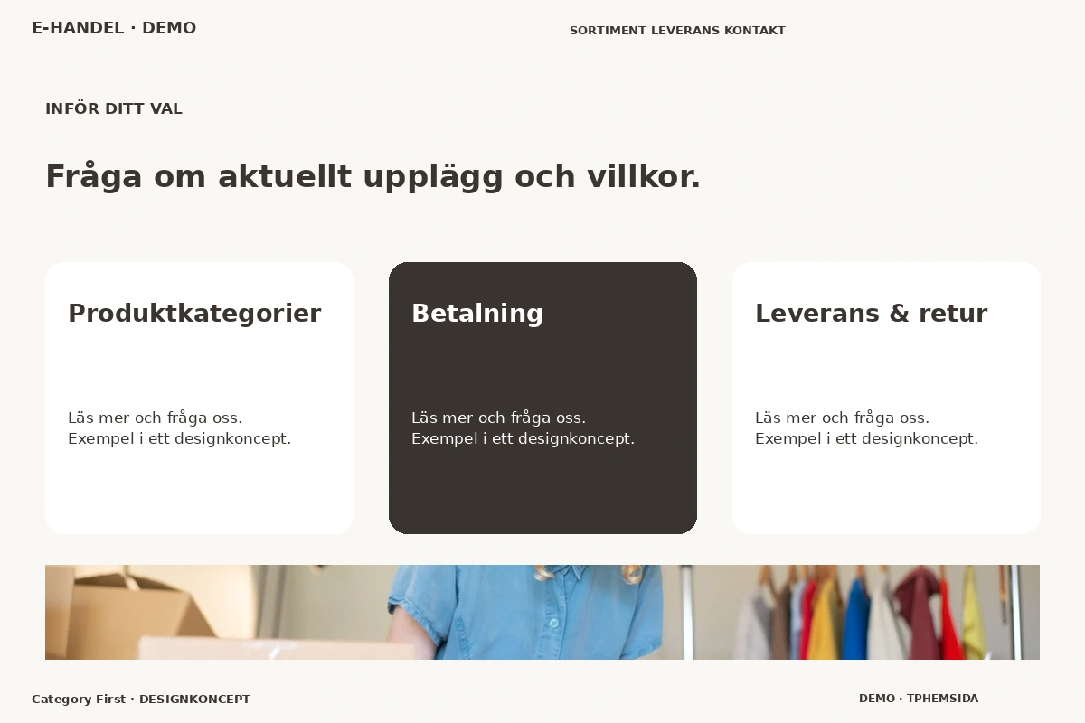 Category First – Alternativ & villkor för e-handel