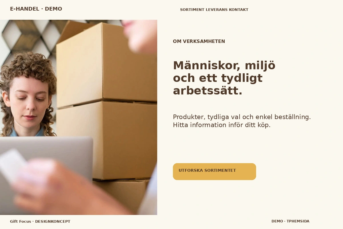 Gift Focus – Om verksamheten för e-handel