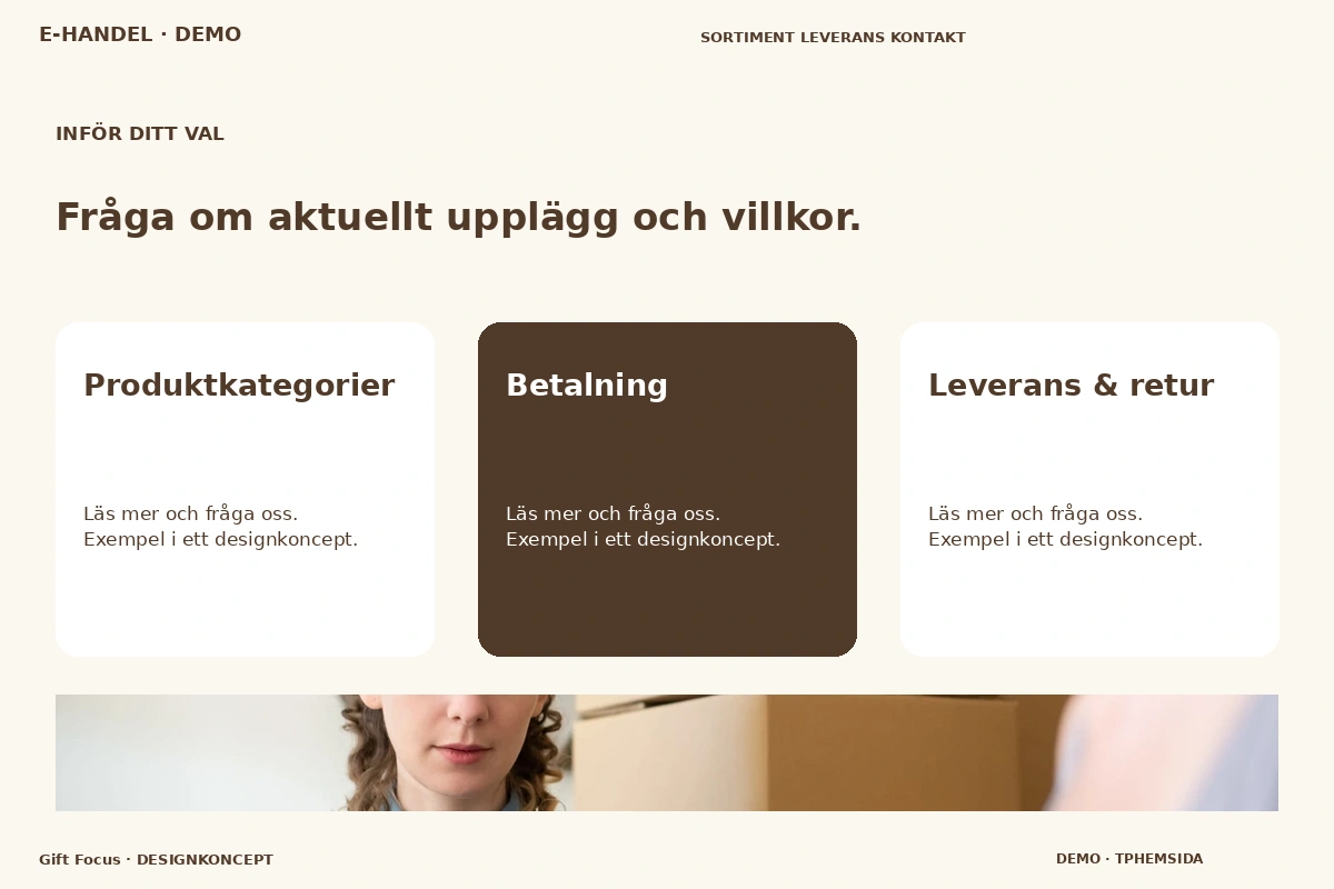 Gift Focus – Alternativ & villkor för e-handel