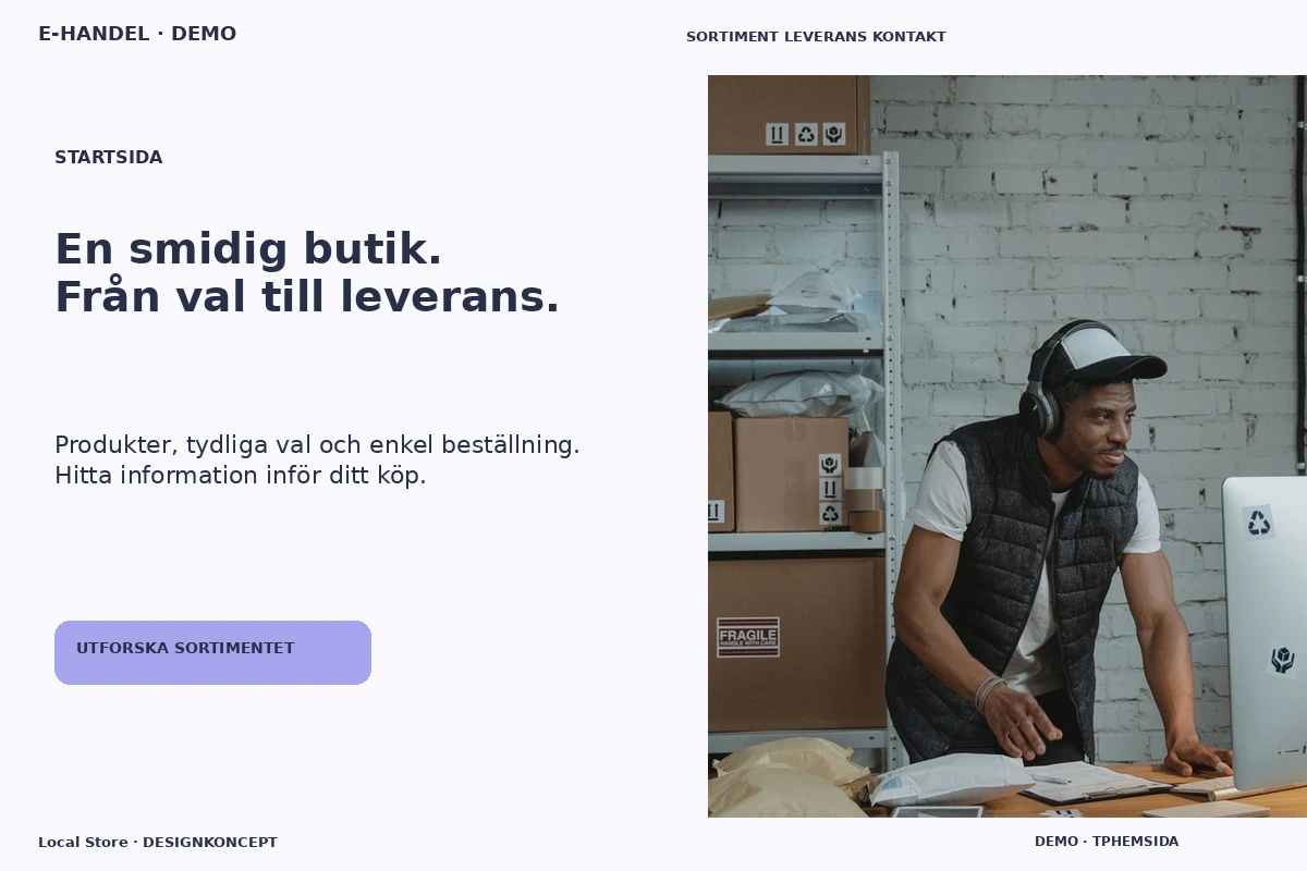 Local Store – Startsida för e-handel
