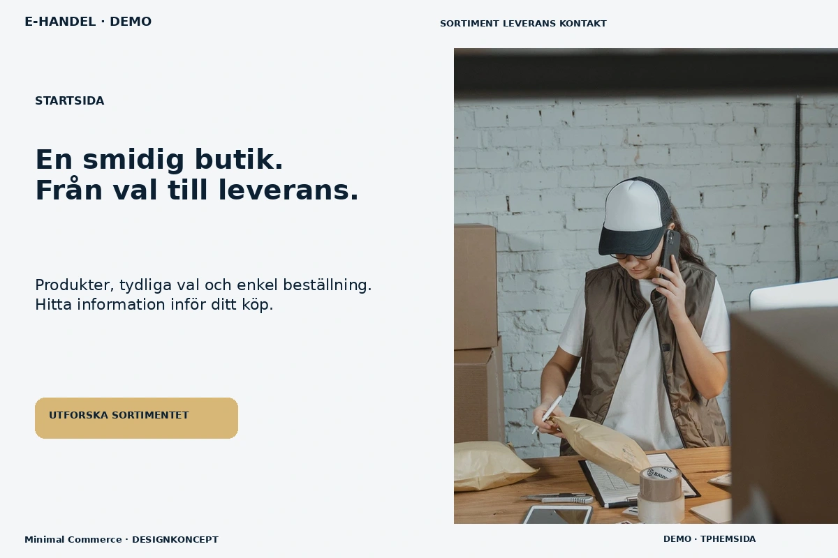 Minimal Commerce – Startsida för e-handel