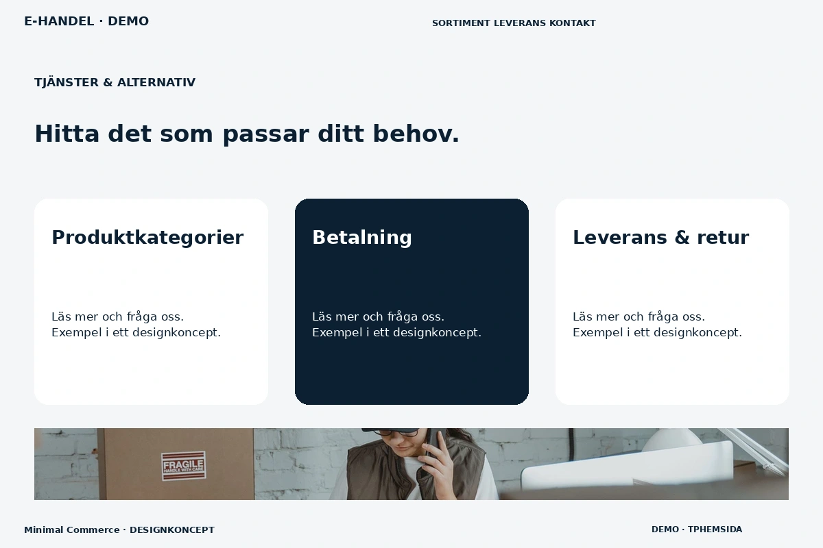 Minimal Commerce – Tjänster & alternativ för e-handel