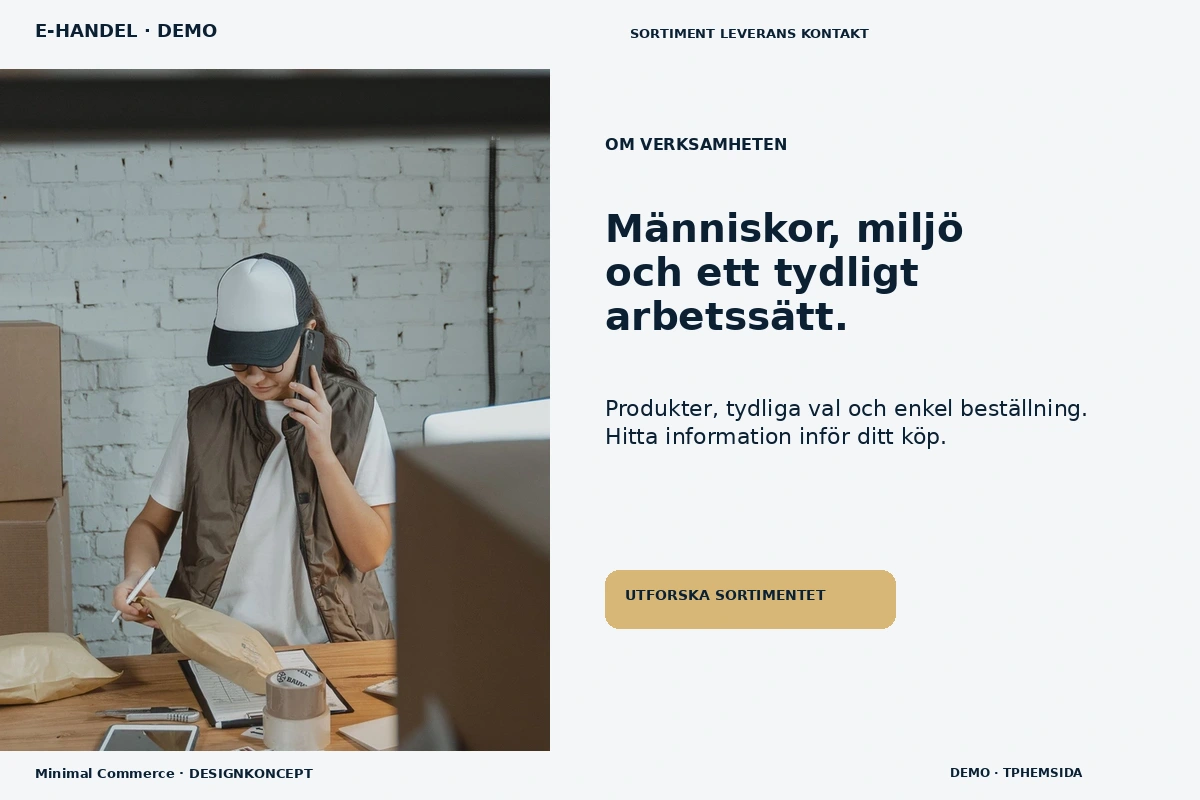 Minimal Commerce – Om verksamheten för e-handel